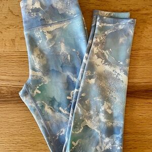 Athleta Girls Blue Marble Leggings